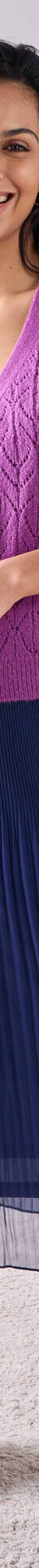 Jupe voile plissé, petite stature (bleu indigo) Jupe voile plissé, petite stature (bleu indigo)